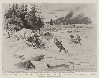On the Road to Klondyke, a Morning Start on the Slough at Cottonwood Island by Charles Edwin Fripp